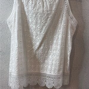 Adiva White Lace Tank Top